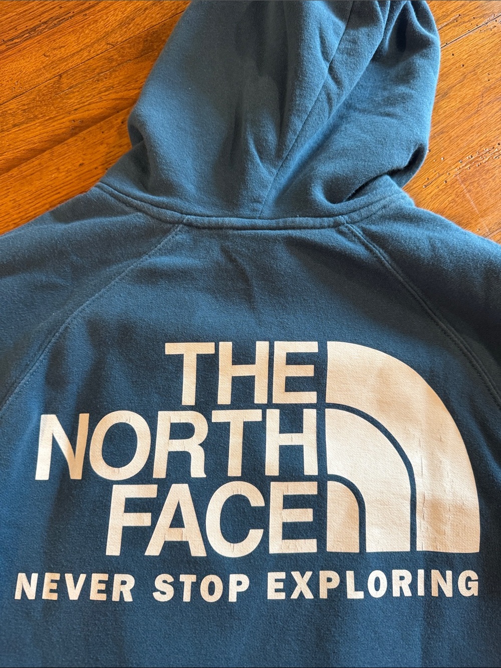 The North Face Blue Pullover Hoodie with White Logo - Picture 4 of 6